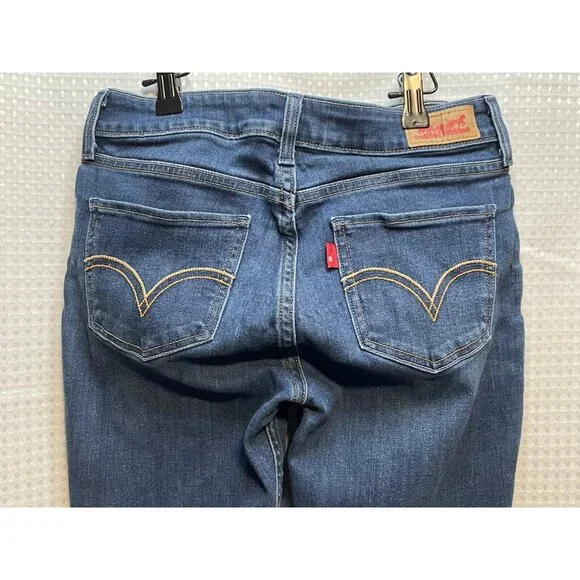 Levi's jeans womens 27 low rise skinny stretch 25 x 30 denim blue - Picture 4 of 12